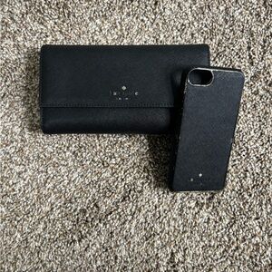 Kate Spade Black Textured Wallet